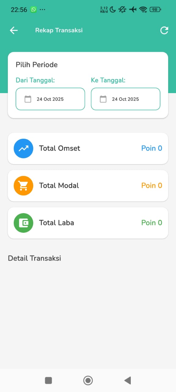 Tampilan fitur Downline