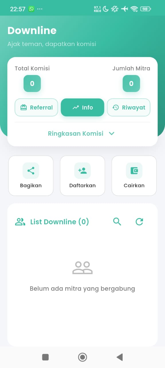 Tampilan fitur Rekap Transaksi